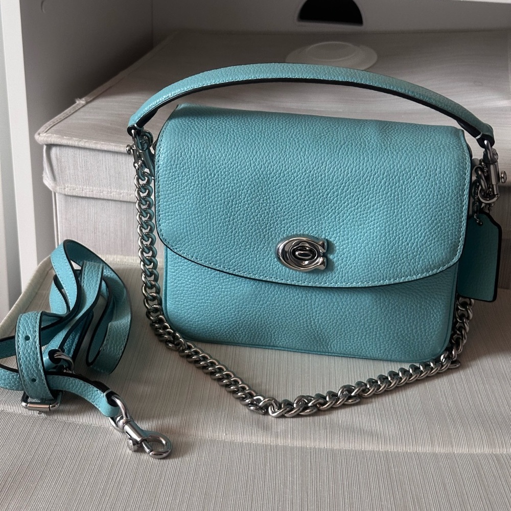 EUC Coach Cassie 19 Blue Leather Crossbody Bag